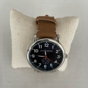 Lucky Brand Tan Leather Watch with Black Dial and Sub Dial